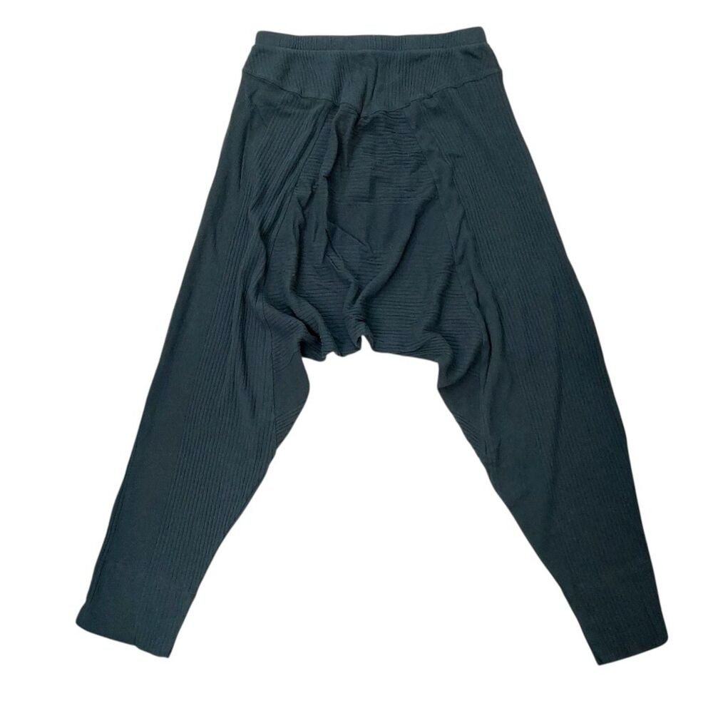 Free People FP Beach Harem Pants Womens Small Black Ribbed Drop Crotch Lounge - Picture 4 of 9